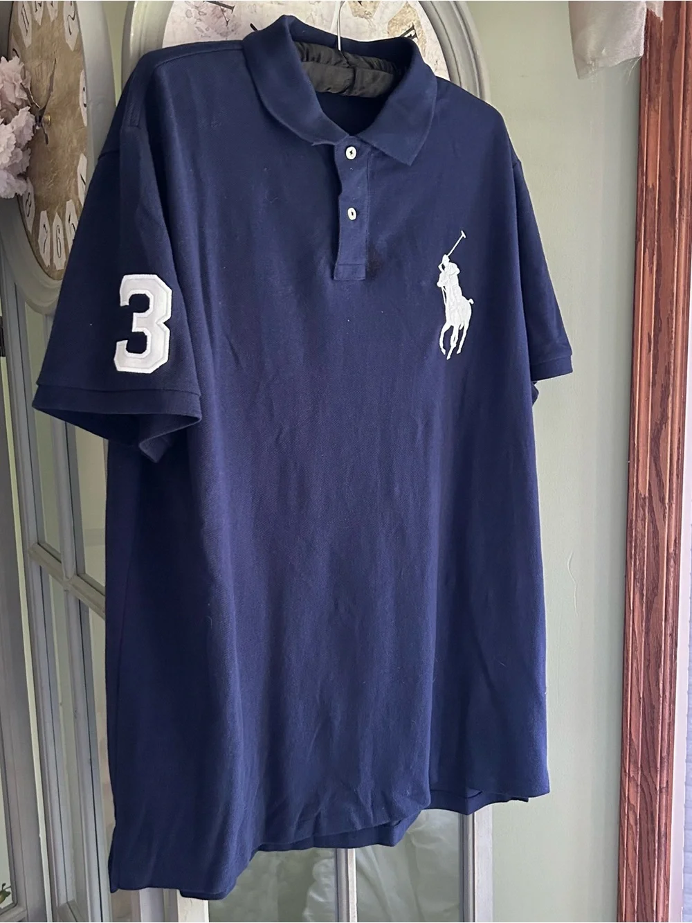 POLO RALPH LAUREN Men’s Big Pony Polo Shirt Navy Short Sleeve Collar Size XL